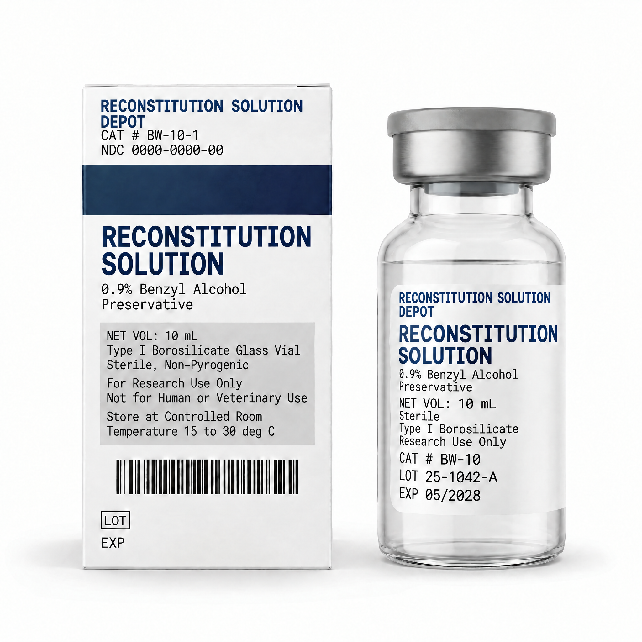 10mL Reconstitution Solution Vial — Catalog BW-10